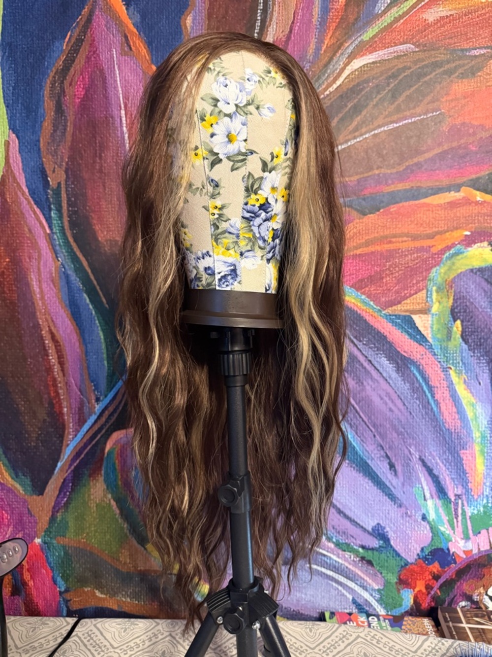 CindHAIRella Olivia Brown Long Wavy Blonde Highlights Synthetic Lace Front Wig